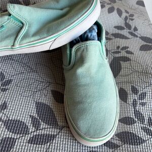 Vans Mint Green Slip-On Sneakers